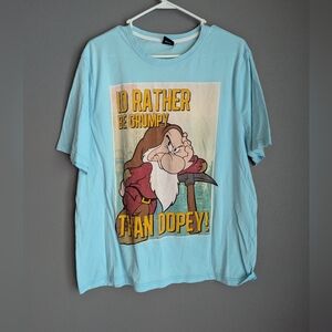 Disney Grumpy Teal T-shirt In A Men's Size XL. Cotton T-shirt. Disney Graphic.